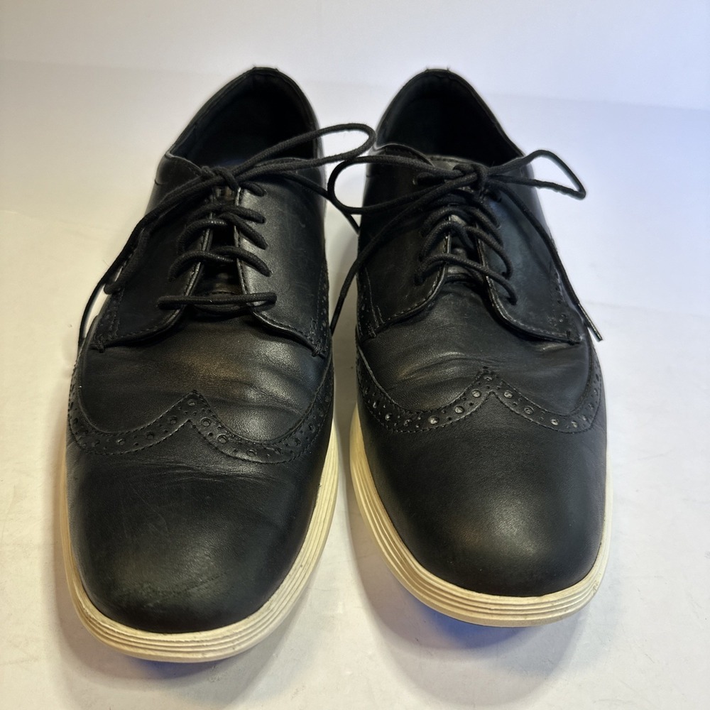 Men's 12 M Cole Haan Grand OS Tour Wingtip Oxford Black Leather Shoes C29413